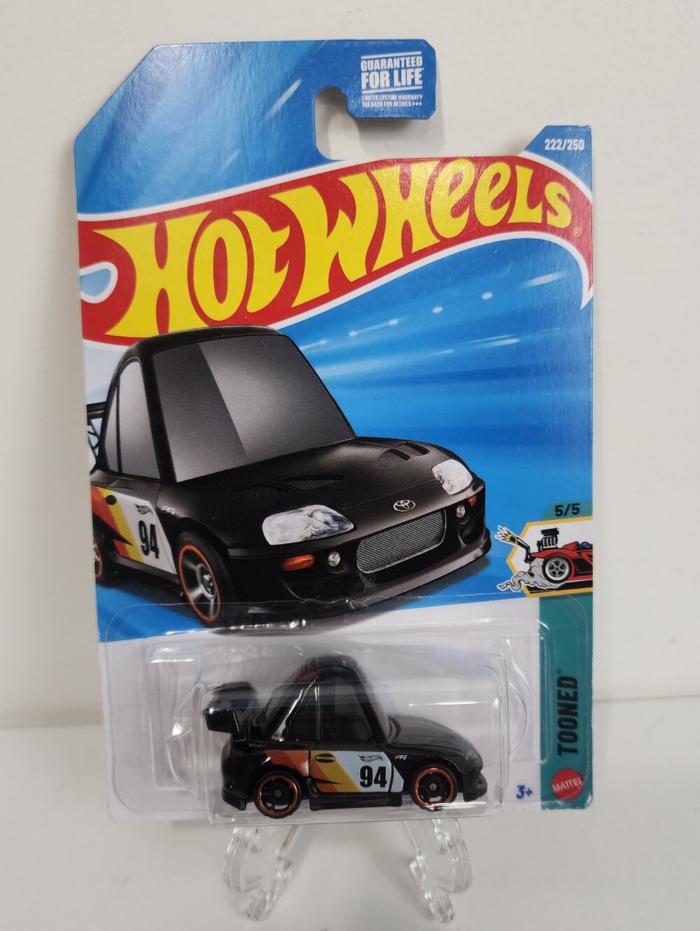 Mattel Hot Wheels Tooned Black Racing Toyota Supra '94 1:64 Die Cast 222/250